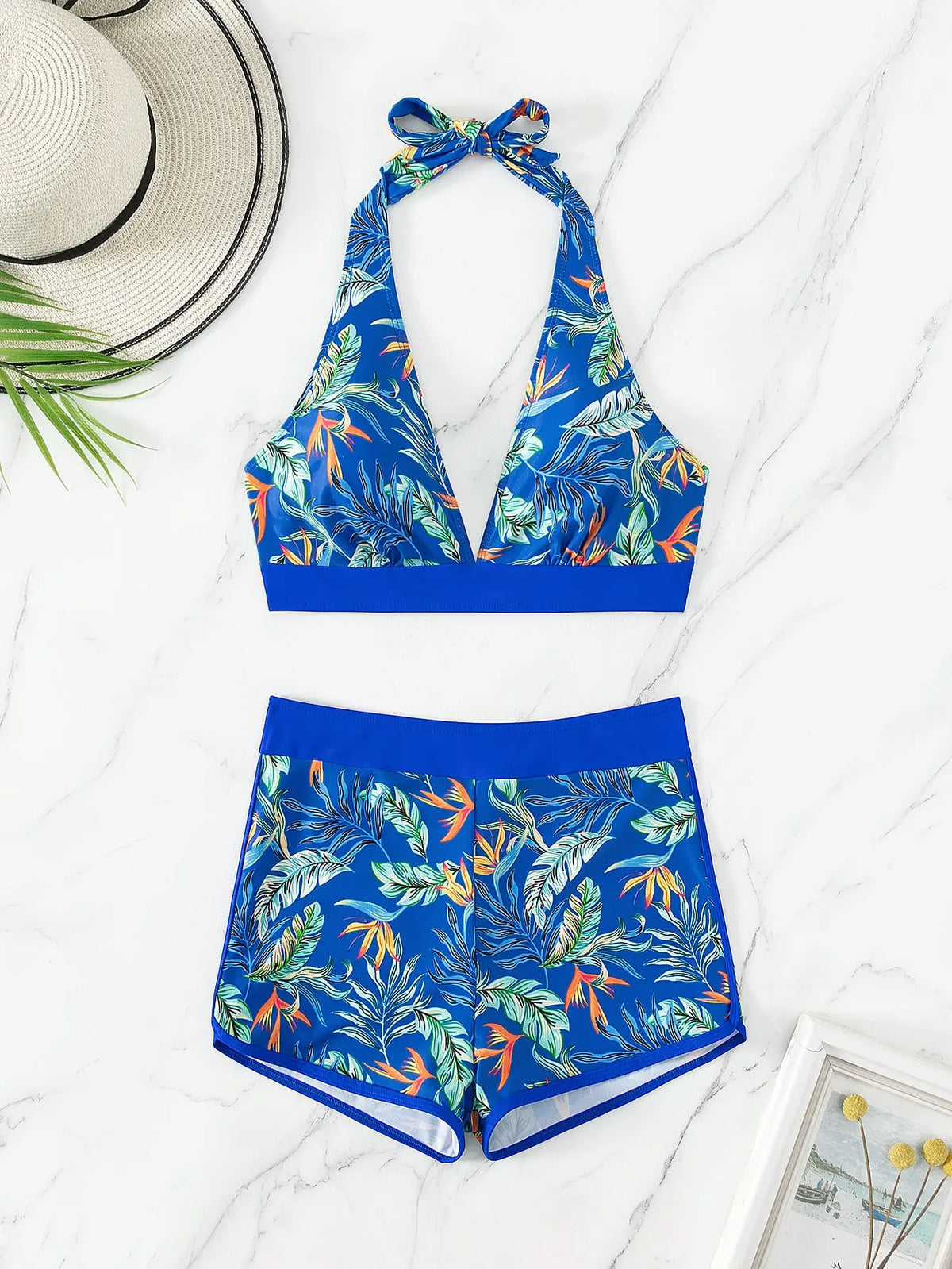 Halter High Waist Swimwear Bikini Set! 👙☀️🏖️🌊