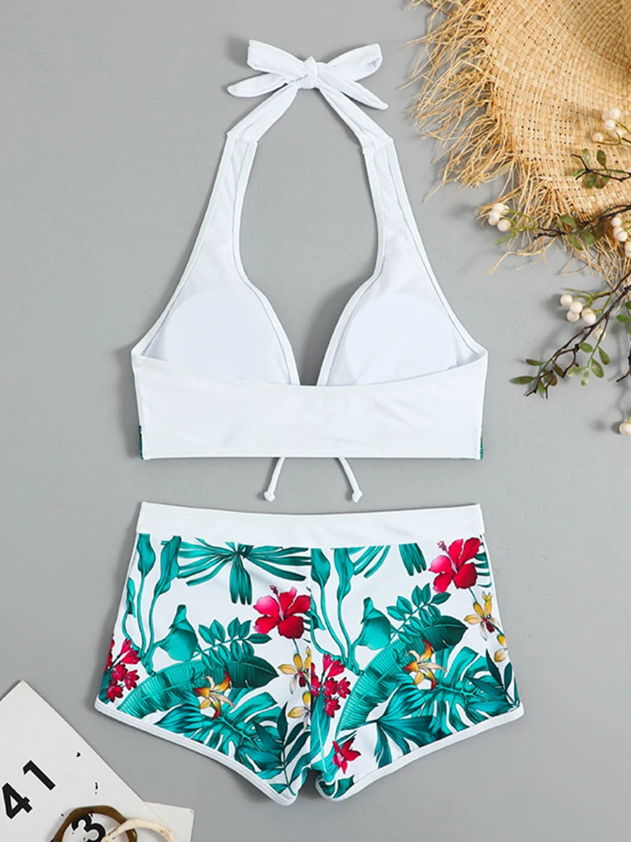 Halter High Waist Swimwear Bikini Set! 👙☀️🏖️🌊