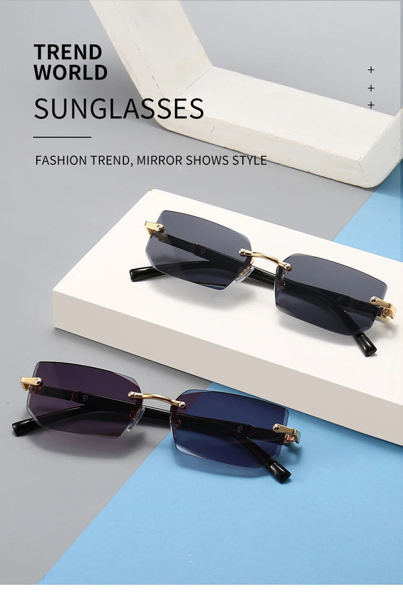 Fashion Rimless Sunglasses for Men and Women! 👓🕶️🌞