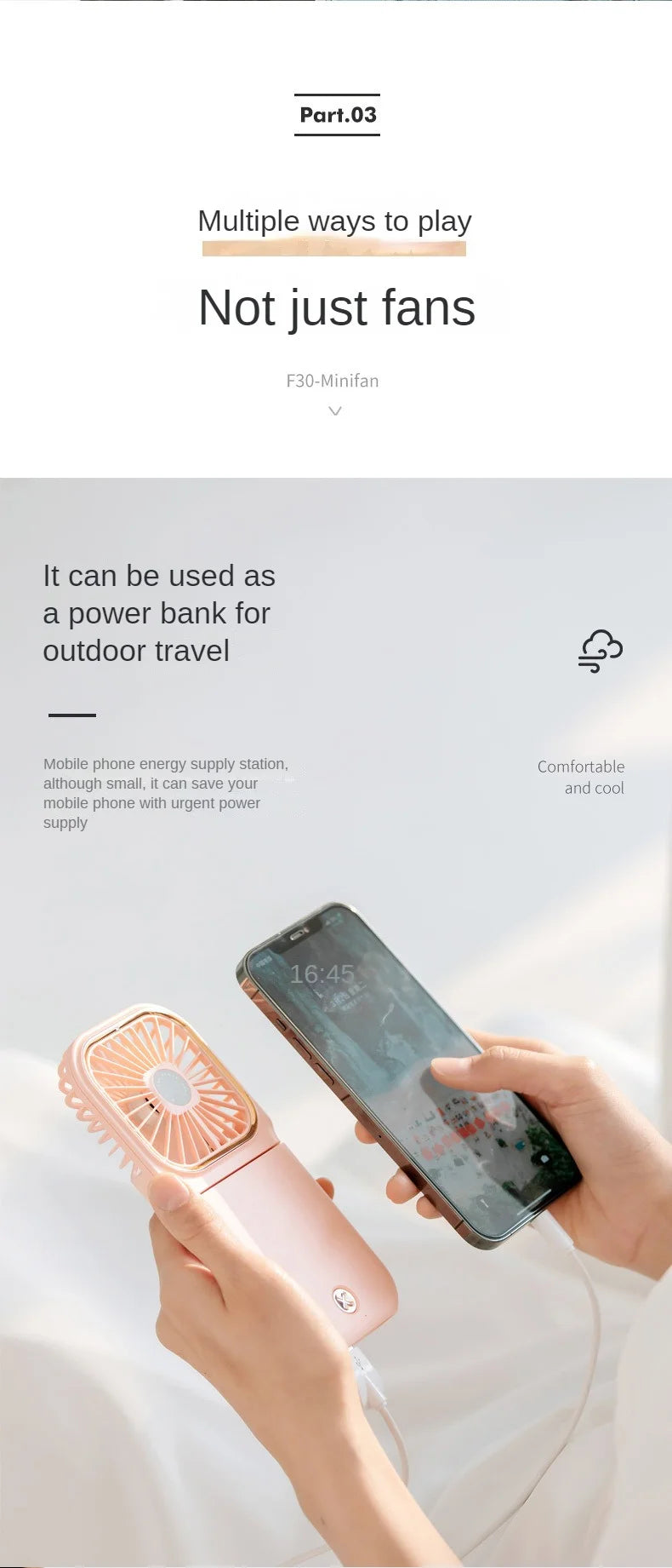 Portable USB Fan with Power Bank! 🧣🌬️🌀🔋📱