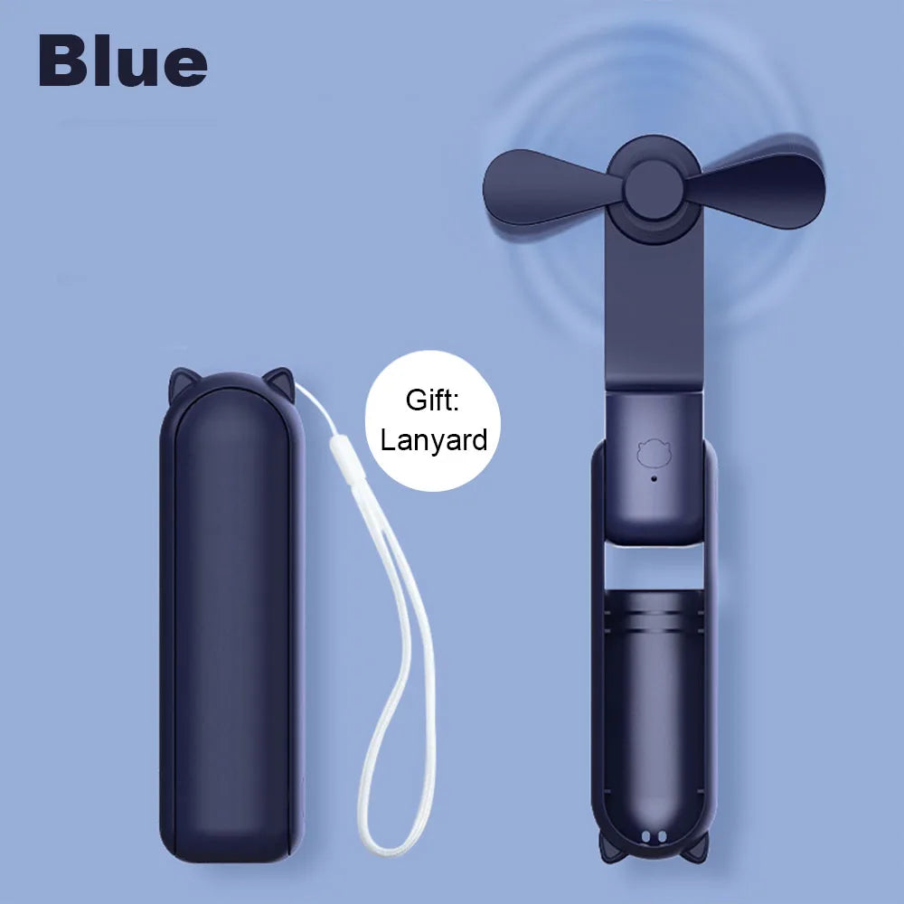 Portable Mini Handheld Fan with Power Bank! 🧣🌬️🌀🔋📱