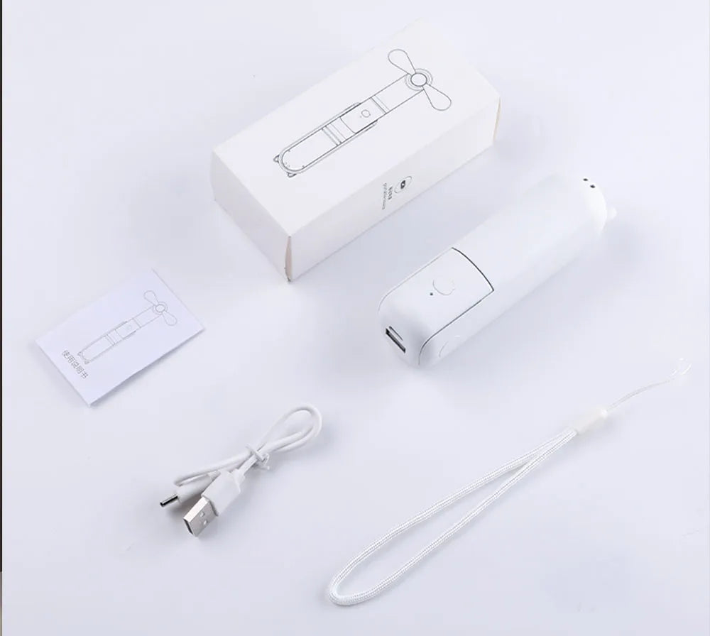 Portable Mini Handheld Fan with Power Bank! 🧣🌬️🌀🔋📱